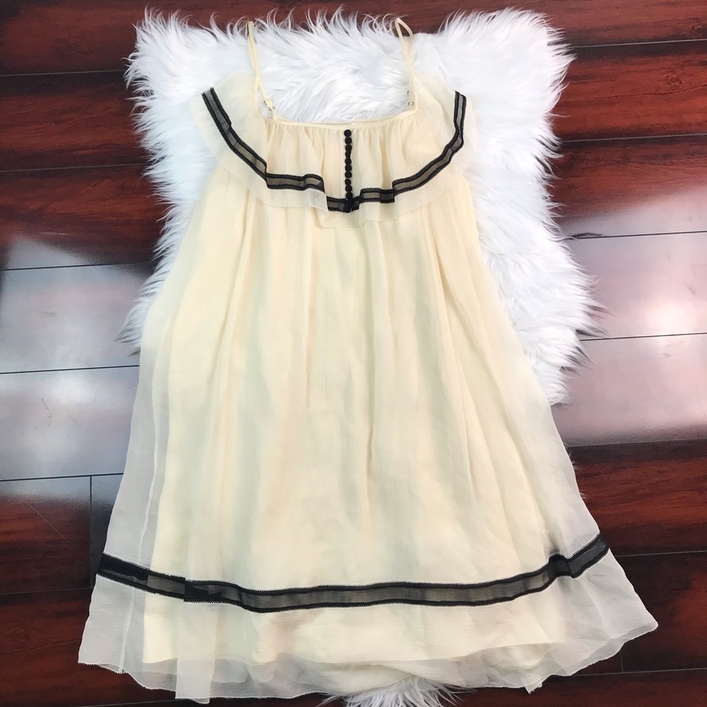 BCBGMaxazria Babydoll Silk Spaghetti Strap Dress